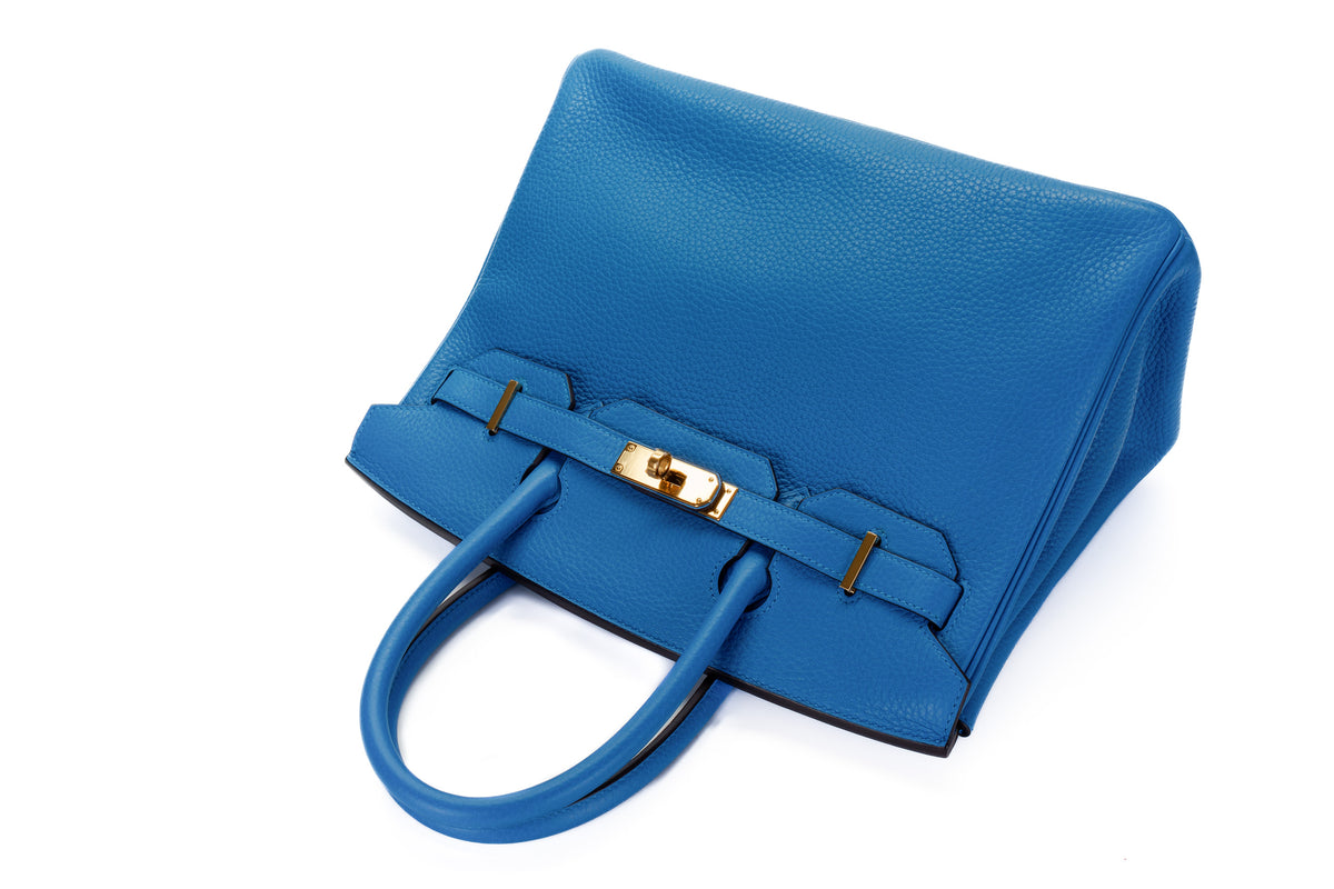Hermès Birkin 30 Bleu Hydra Clemence Gold Hardware - view 8