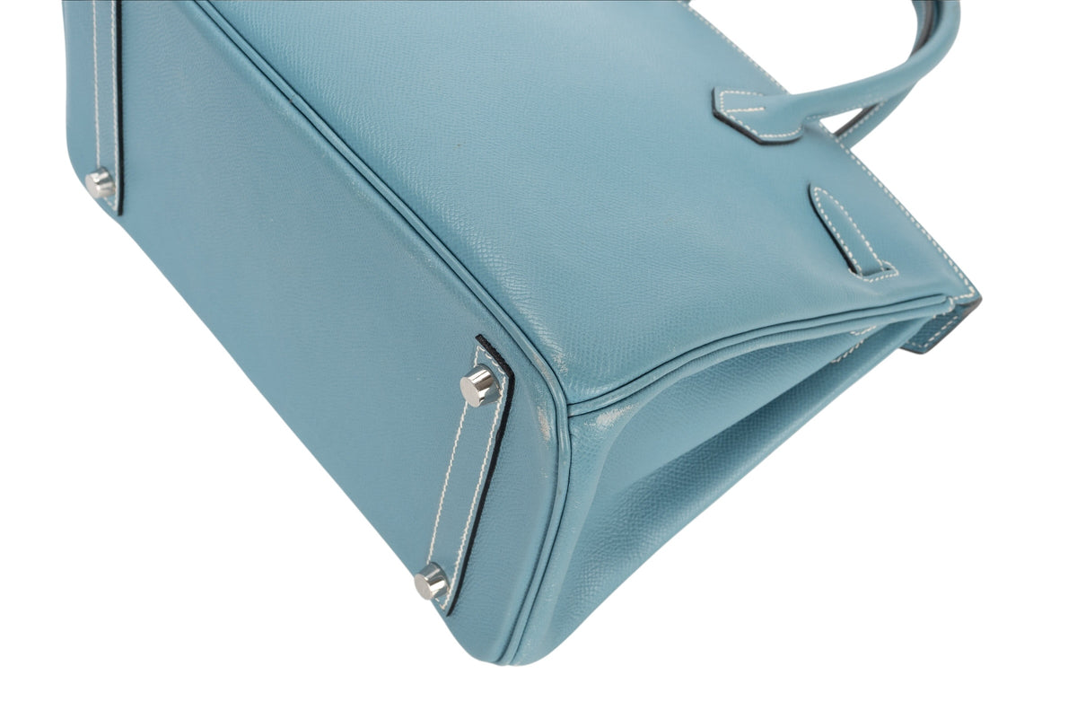 Hermès Birkin 30 Bleu Jean Epsom Retourne Palladium Hardware - view 14