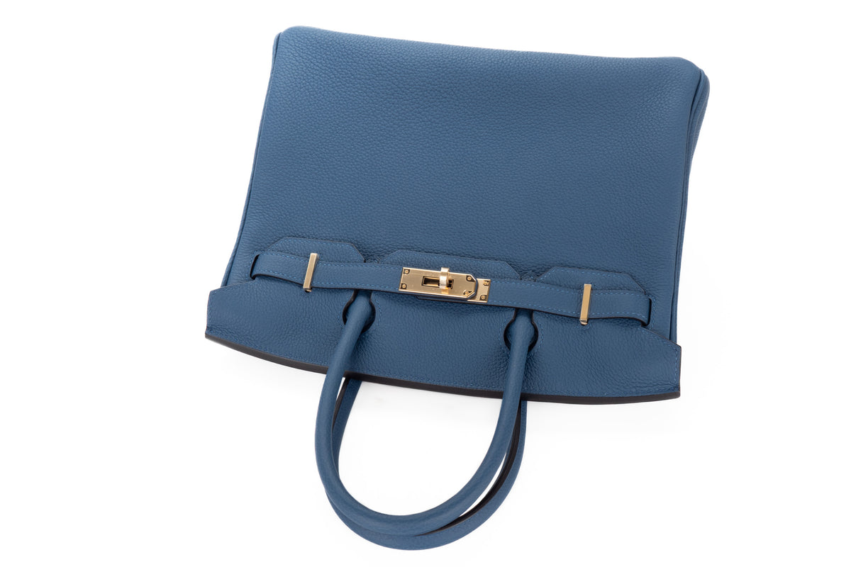 Hermès Birkin 30 Bleu Tie Togo Permabrass Hardware - view 8