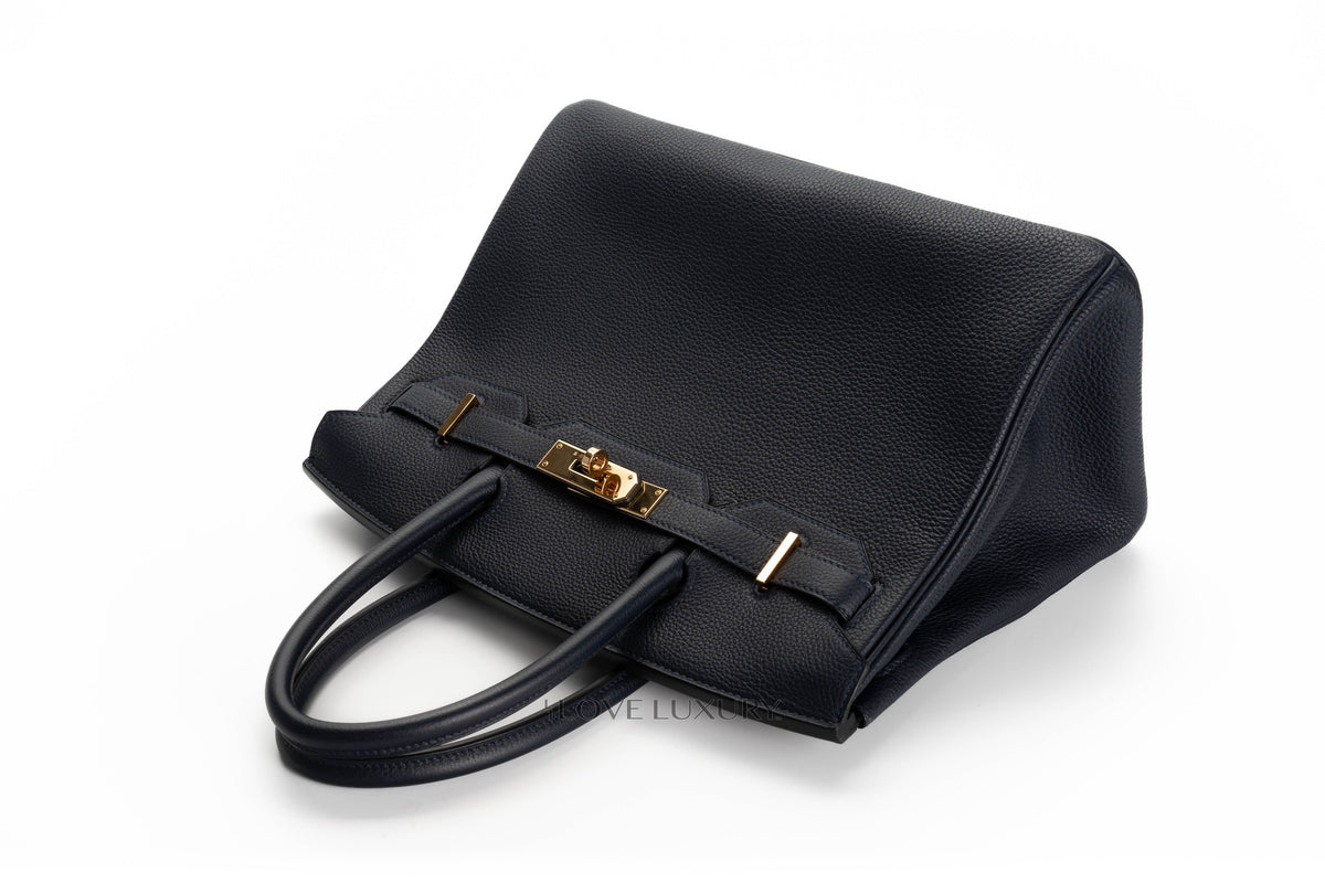 Hermès Birkin 30 Blue Nuit Togo Rose Gold Hardware - view 8