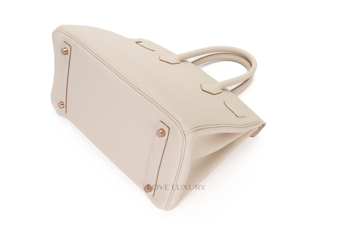 Hermès Birkin 30 Craie Togo Rose Gold Hardware - view 12