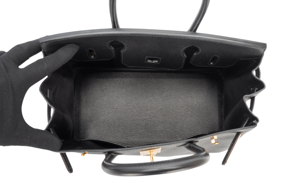 Hermès Birkin 30 Noir - Black Epsom Retourne Gold Hardware - view 10