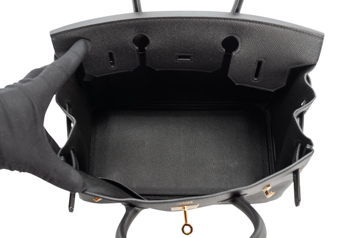 Hermès Birkin 30 Noir - Black Epsom Retourne Gold Hardware - view 10