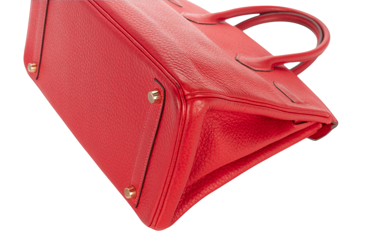 Hermès Birkin 30 Rouge Vif Clemence Gold Hardware - view 14