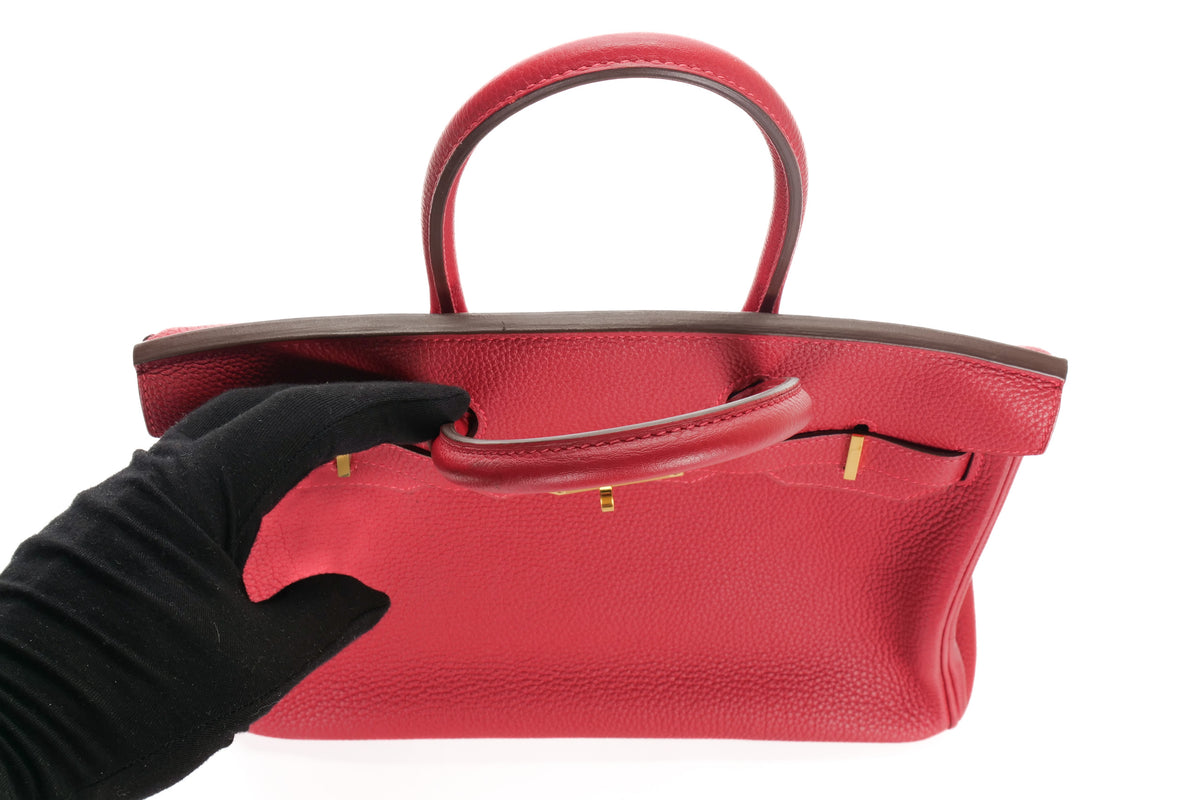 Hermès Birkin 30 Rouge Vif Togo Gold Hardware - view 13