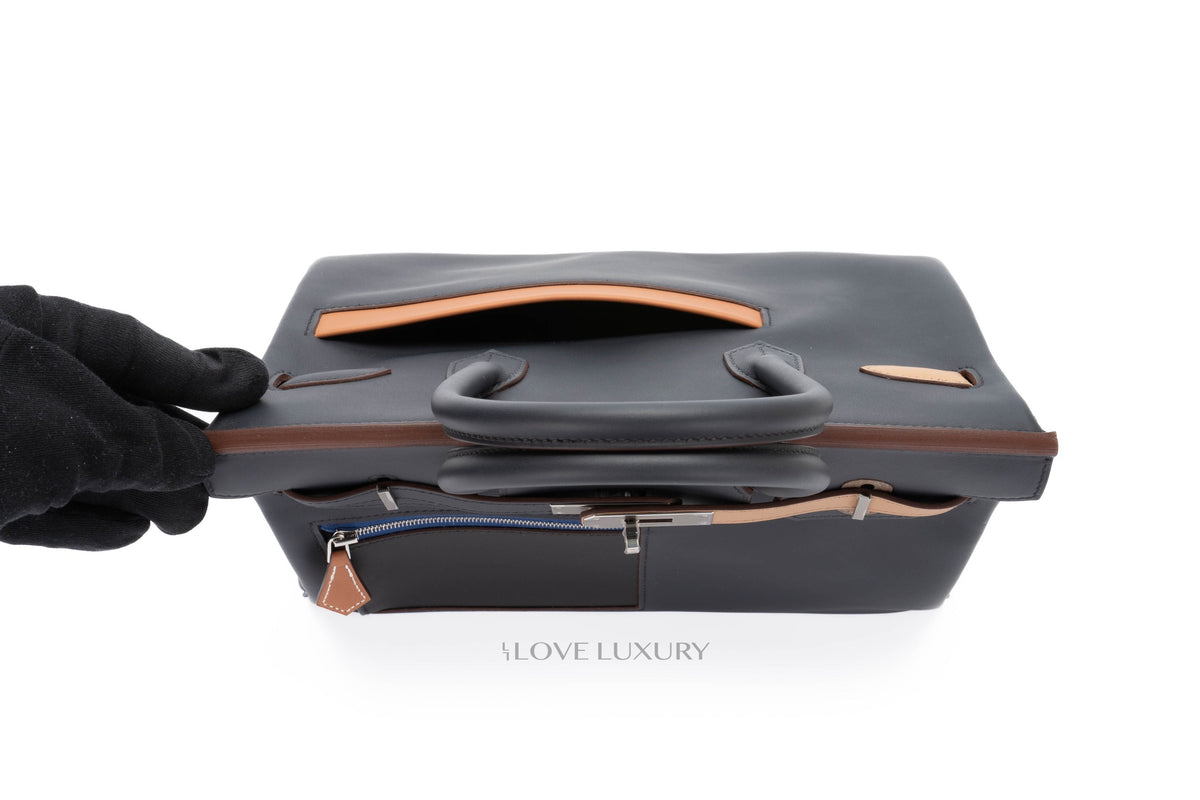 Hermès Birkin 30 ‘Colomartic' Bleu/Noir/Chai/Etoupe Swift Palladium Hardware - view 10