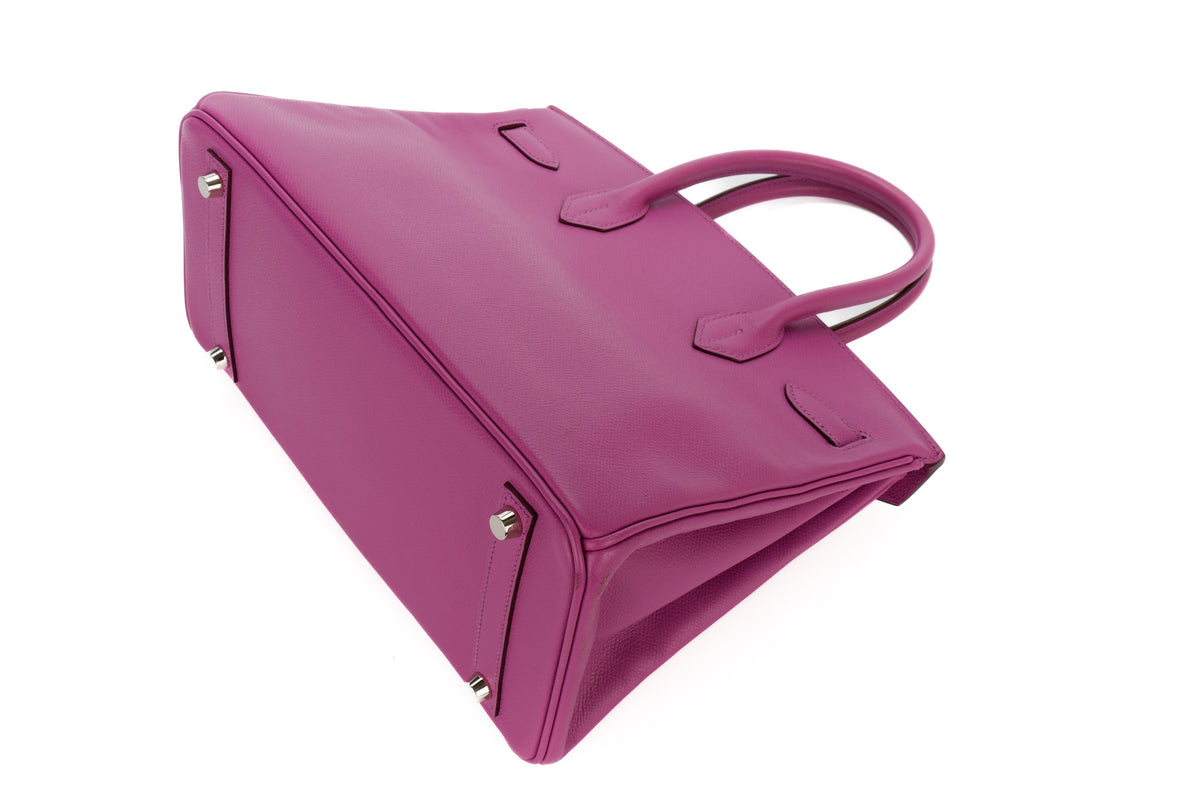 Hermès Birkin 30 Violet Courchevel Palladium Hardware - view 14