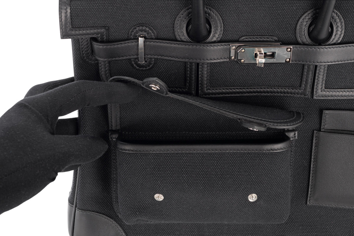 Hermès Birkin 35 Cargo Noir - Black Swift & Toile Palladium Hardware - view 9