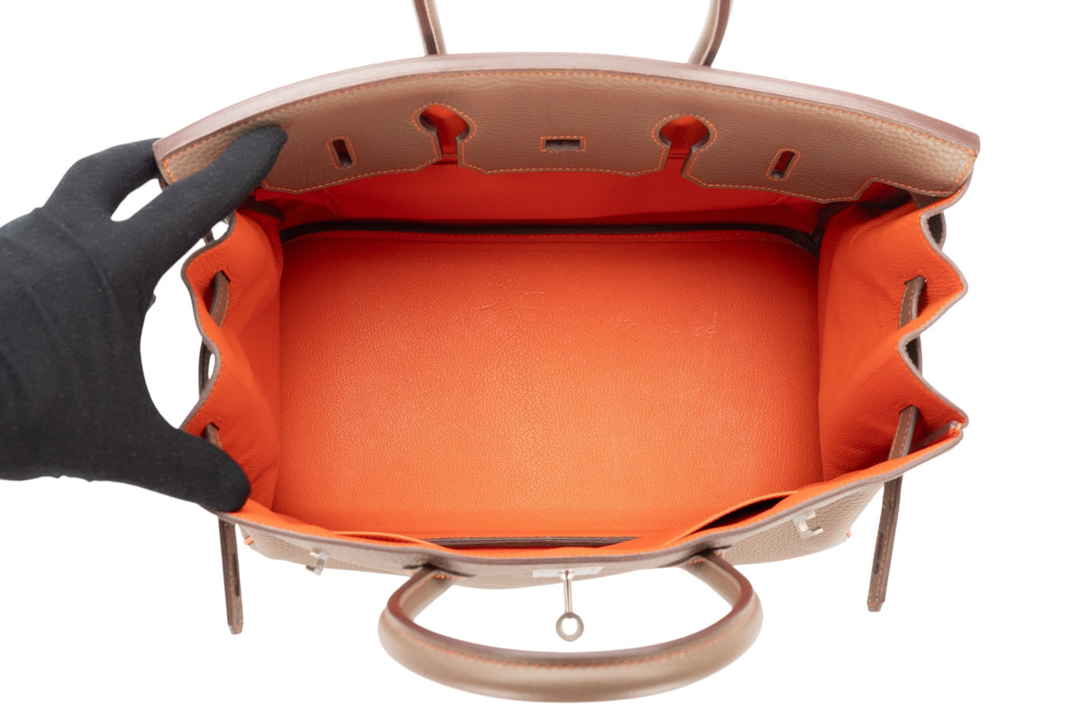 Hermès Birkin 35 HSS Etoupe / Orange Togo Brushed Palladium Hardware - view 10