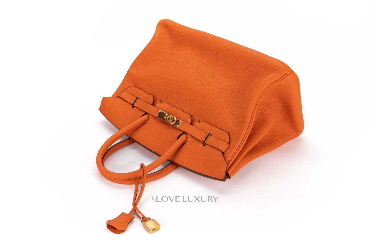 Hermès Birkin 35 Orange Clemence Gold Hardware - view 8