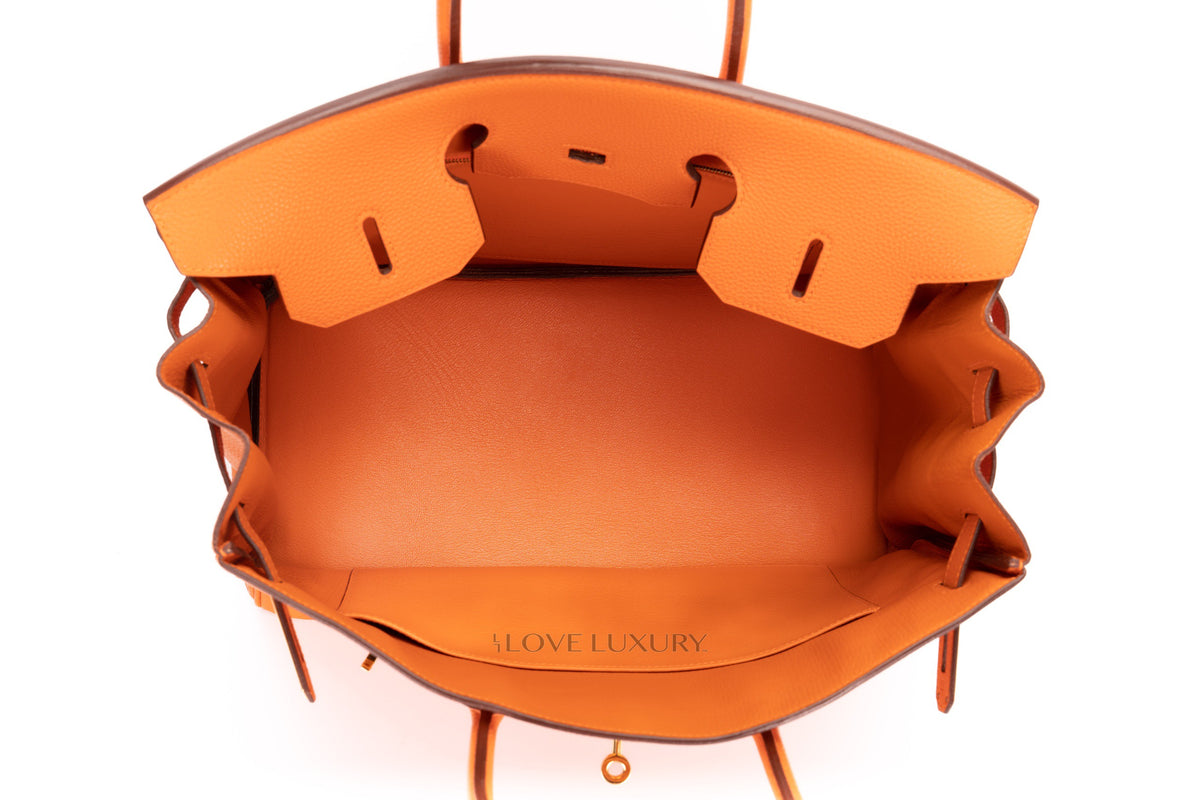 Hermès Birkin 35 Orange Togo Gold Hardware - view 14