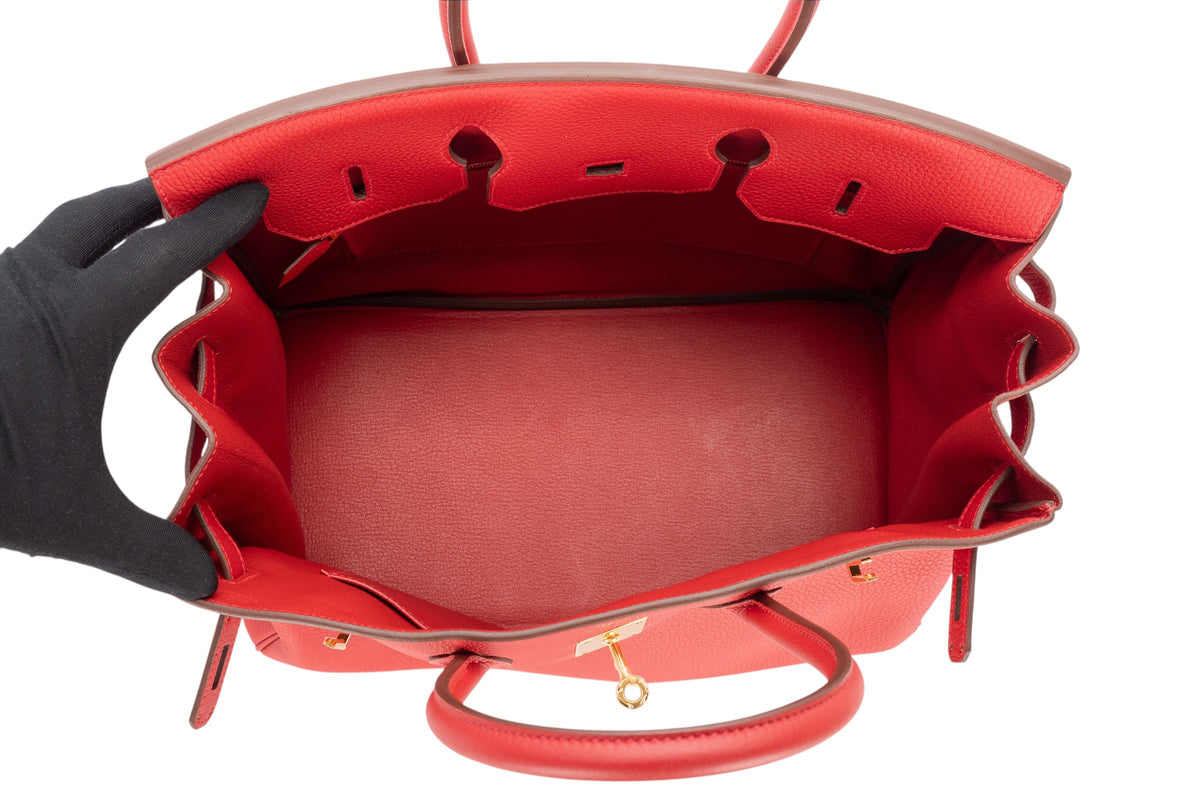 Hermès Birkin 35 Rouge Vif Togo Gold Hardware - view 10
