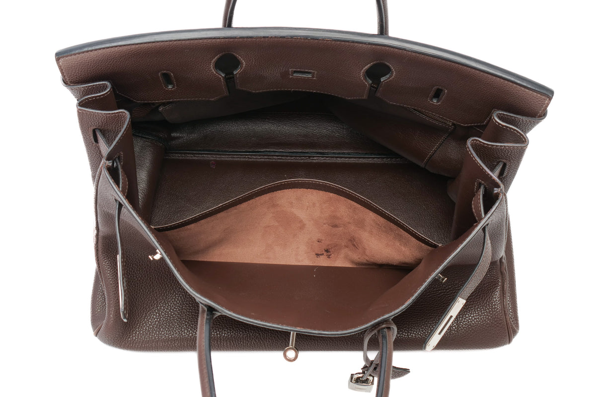 Hermès Birkin 40 Ebene Togo Palladium Hardware - view 15
