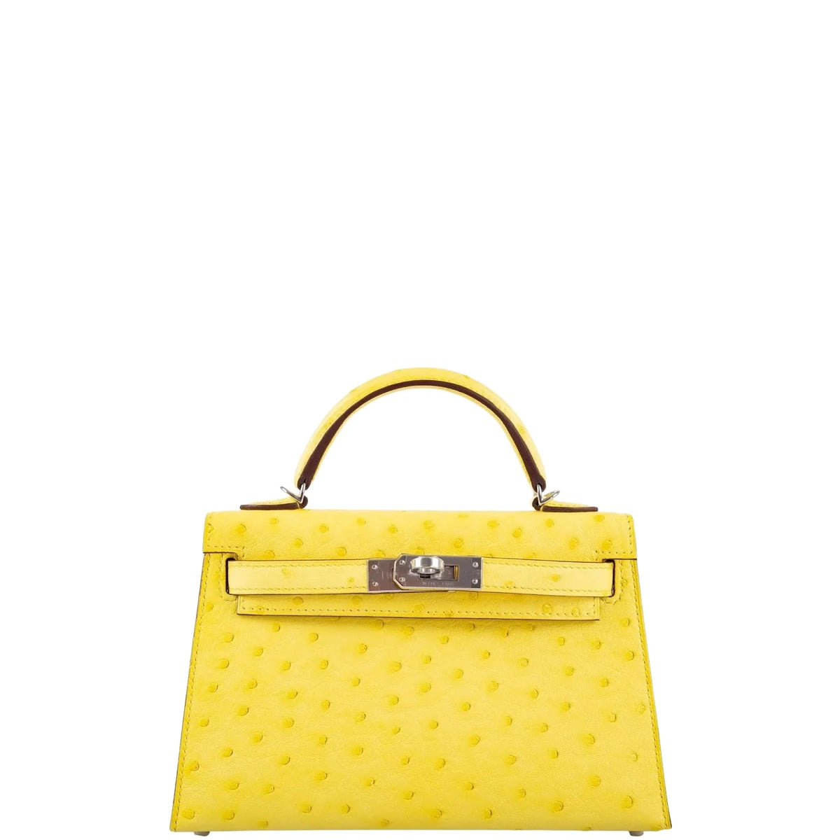Hermès Mini Kelly 20 — Jaune Citron Ostrich with Silver Hardware - Zeuskicks
