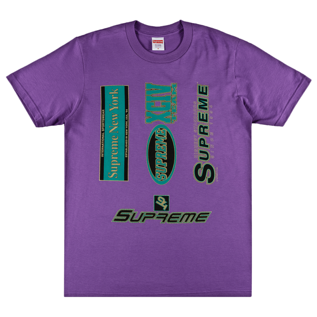 SUPREME MULTI LOGOS TEE PURPLE by SUPREME