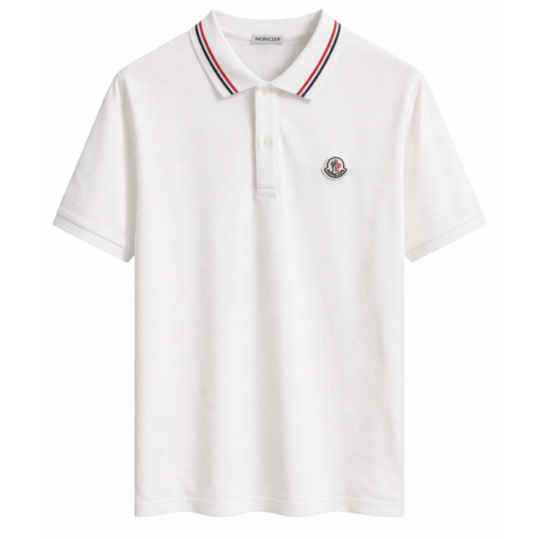 MONCLER LOGO POLO SHIRT WHITE by MONCLER APPAREL