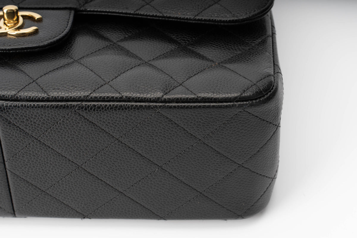 Chanel Jumbo Classic Flap Black Caviar Gold Hardware - view 8