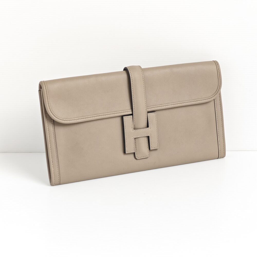Hermès Jige Elan 29 Clutch – Gris Tourterelle Swift Leather