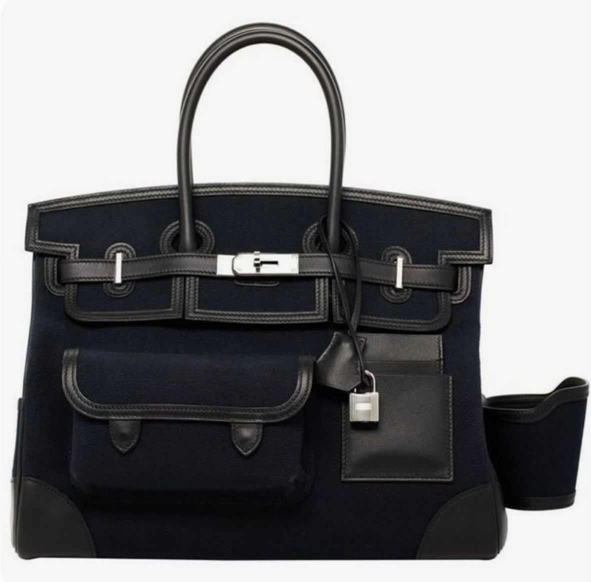 Hermès Birkin 35 Cargo – Goeland/Swift Black with Silver Hardware