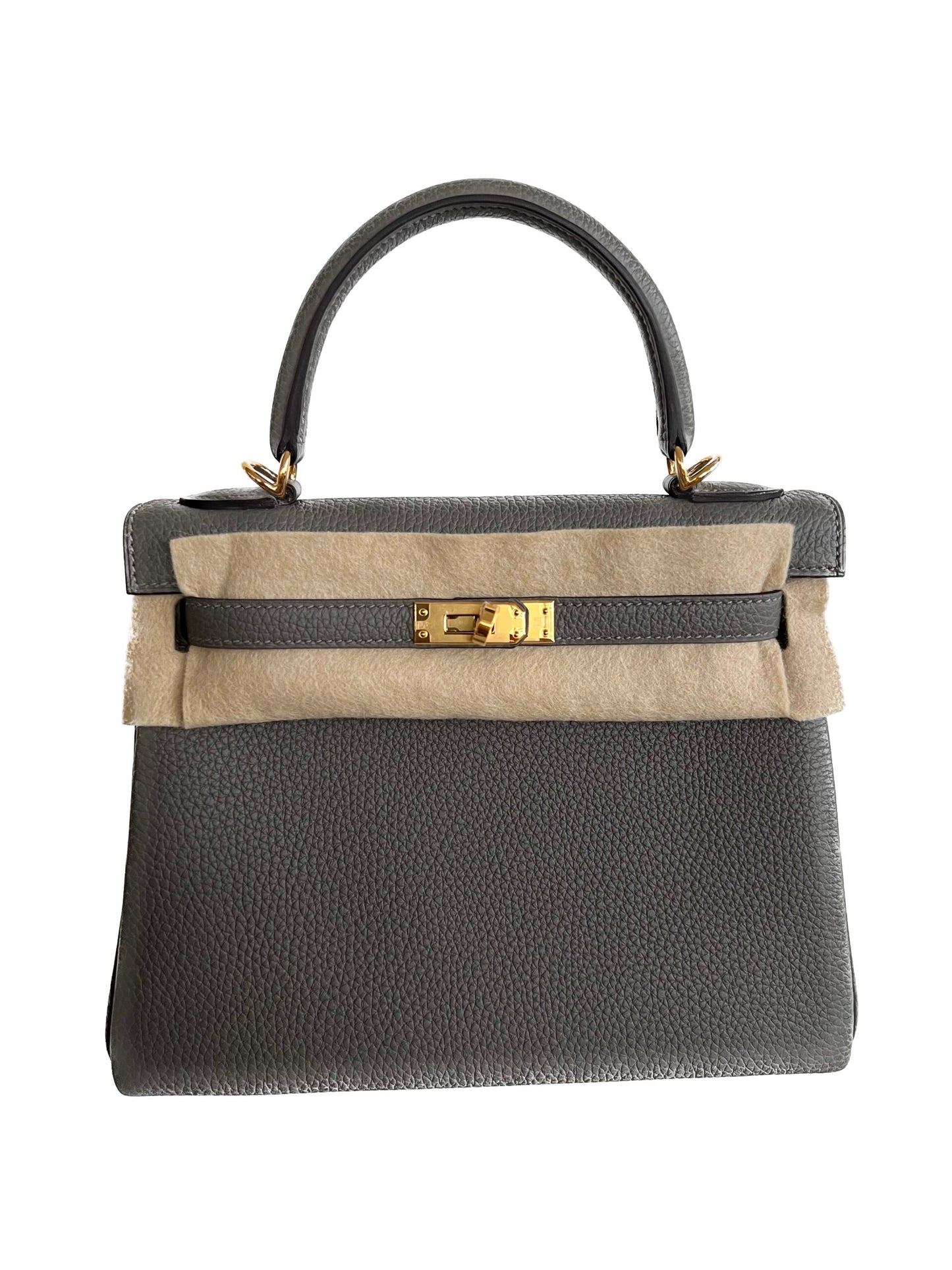 Hermès Kelly 25 – Gris Meyer Togo Leather with Gold Hardware - Zeuskicks