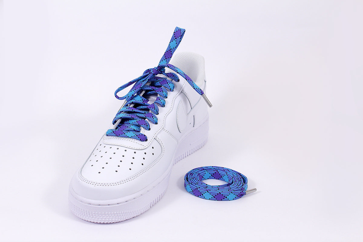 Blueberry Diesel Patterned Flat Laces | Best for Nike, Jordan & Hoka by KNOTTY by KNOTTY