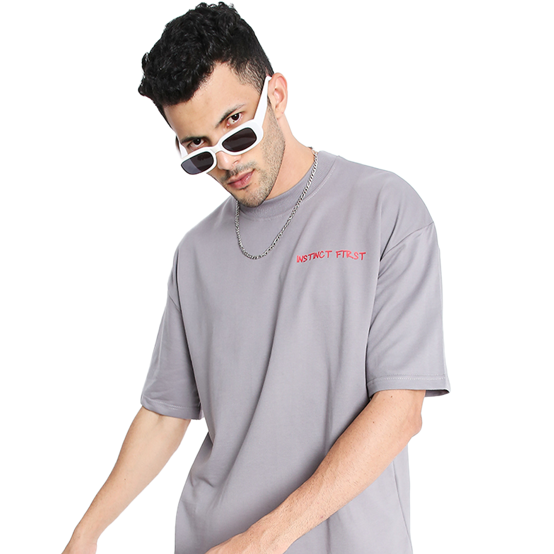 Grey IN Oversized Tshirt -(Grey) by Instinct First