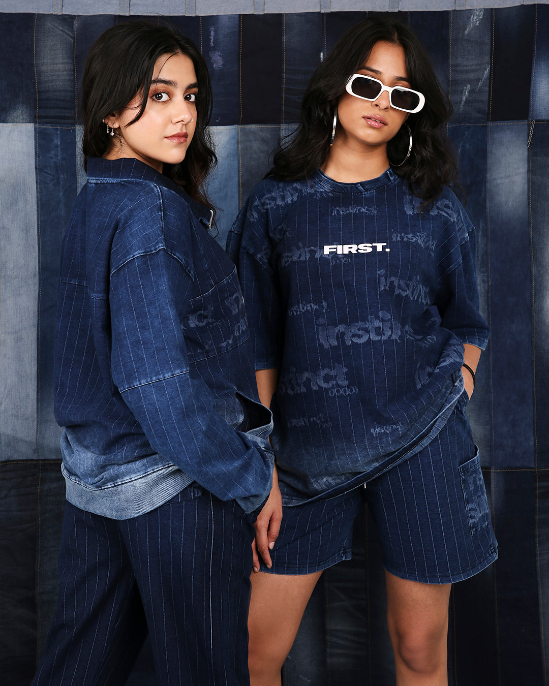 Navy Haze Denim Shorts - (Blue) by Instinct First