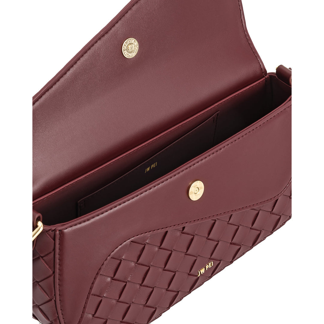 JW PEI Addisyn Weave Texture Shoulder Bag - Burgundy by JW PEI