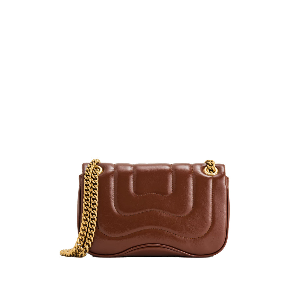 JW PEI Tina Quilted Chain Crossbody - Brown by JW PEI