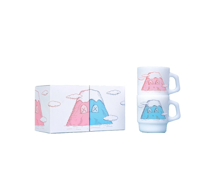 KAWS HOLIDAY JAPAN Mount Fuji Fire King Mug (Set of 2) Multicolor by KAWS