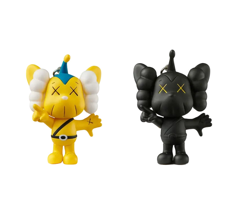 KAWS Tokyo First JPP Keychain Yellow/Black Set (2021) by KAWS