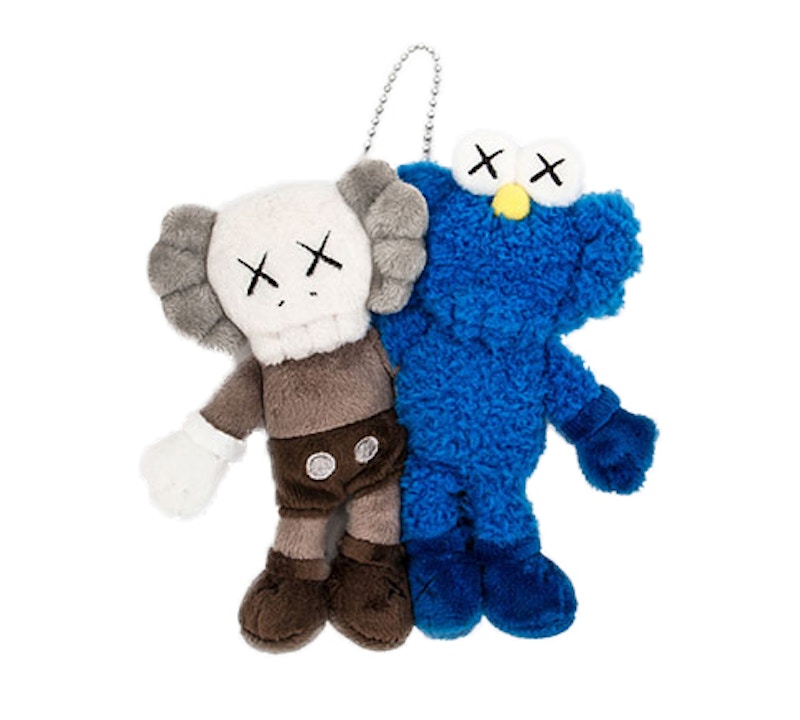 KAWS Seeing/Watching Plush Keychain Grey/Blue by KAWS