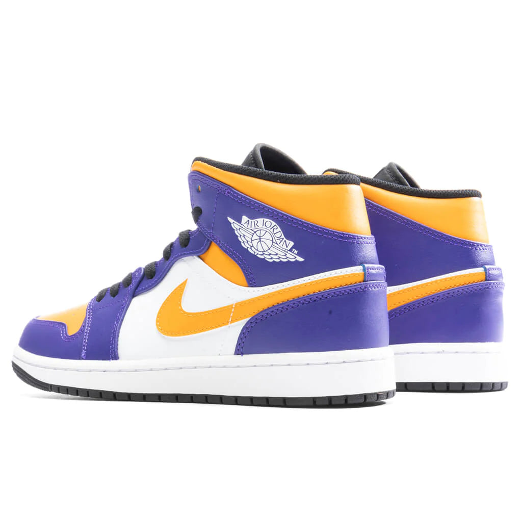Air Jordan 1 Mid Dark Concord/Taxi White Black Lakers