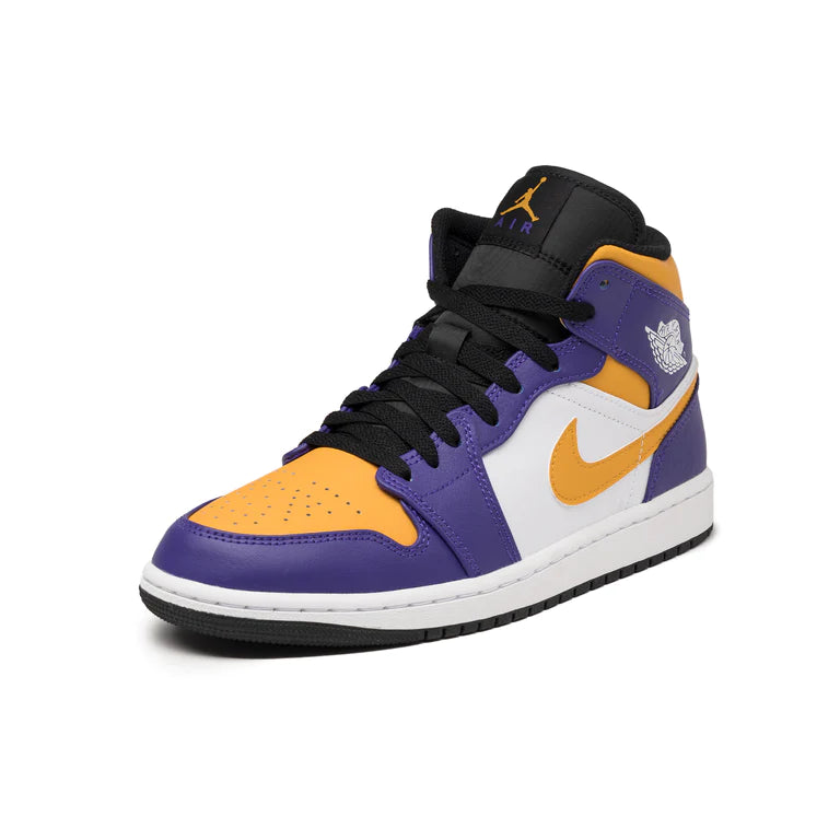 Air Jordan 1 Mid Dark Concord/Taxi White Black Lakers