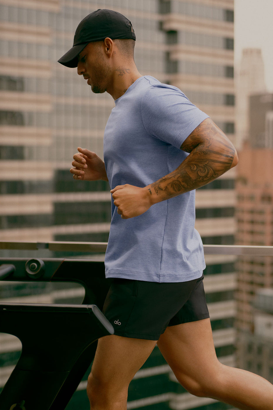 Conquer Reform Crewneck Short Sleeve - Provence Blue Heather (M1205R)