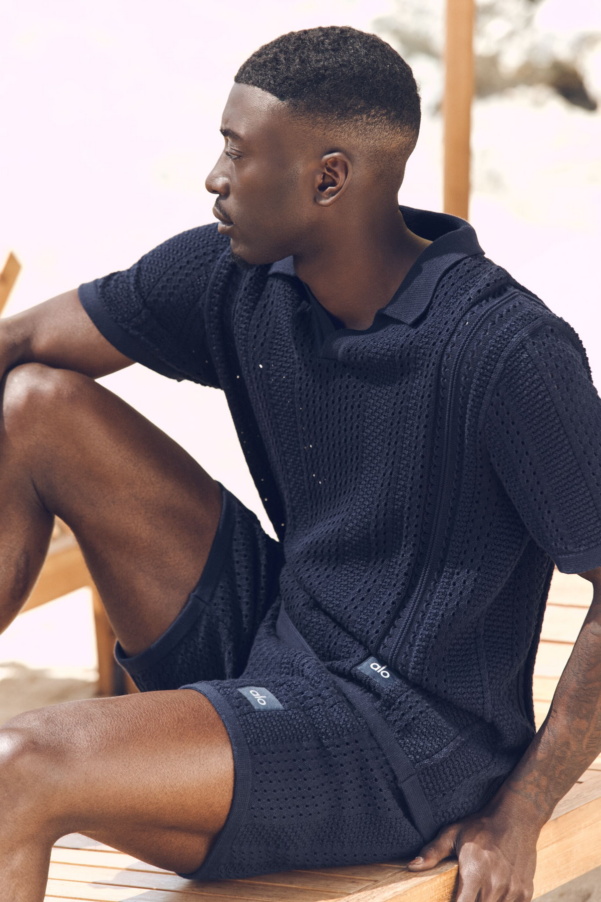 Coastline Knit Short Sleeve Polo - Navy (M1275R)