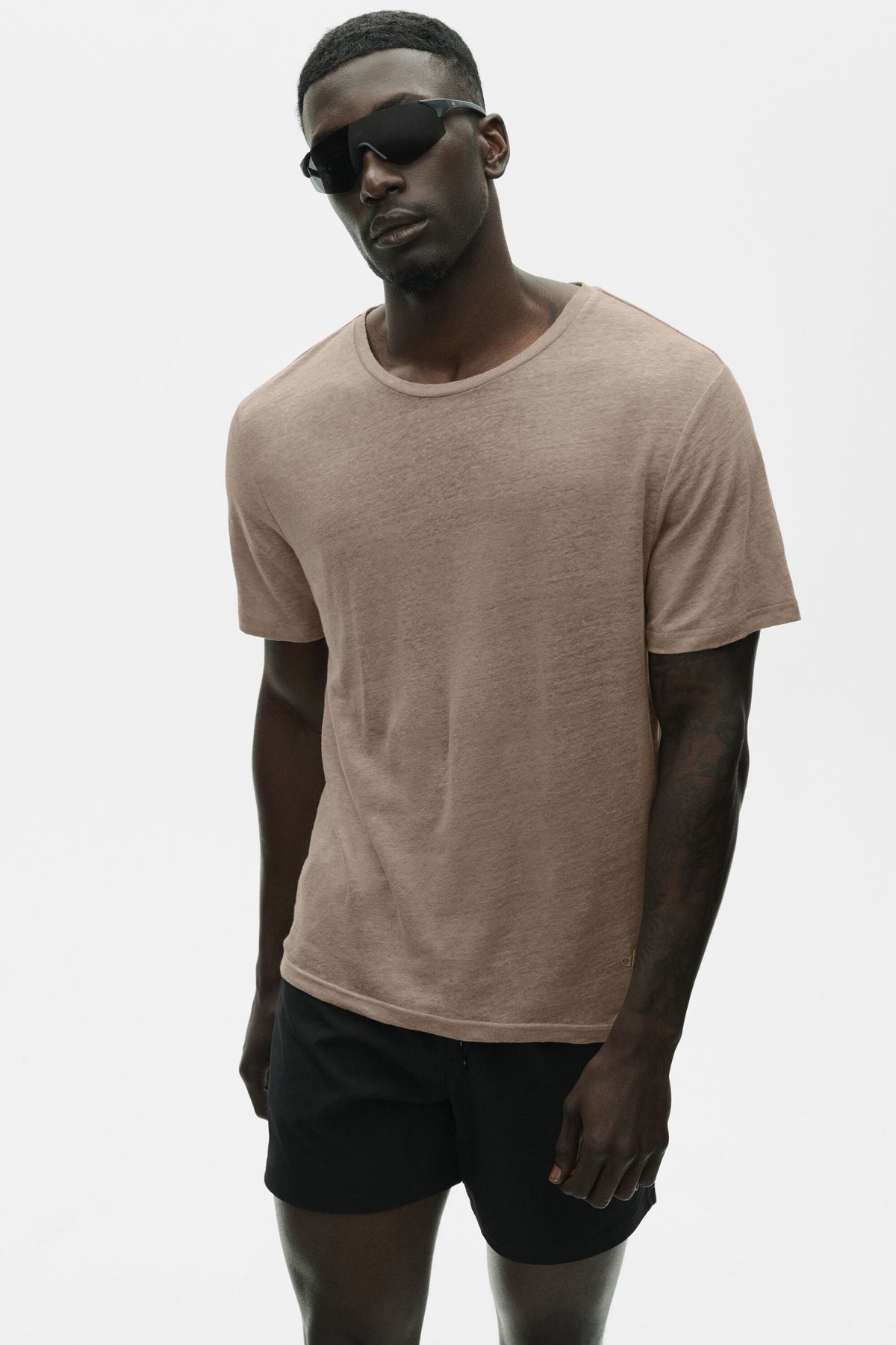 Linen Jersey Coastal Short Sleeve Tee - Gravel (M1287P)