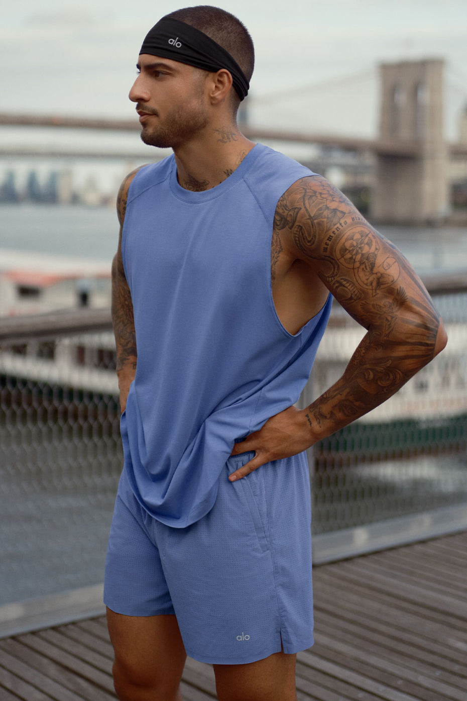 ALO Vapor Muscle Tank - Provence Blue (M2073R)