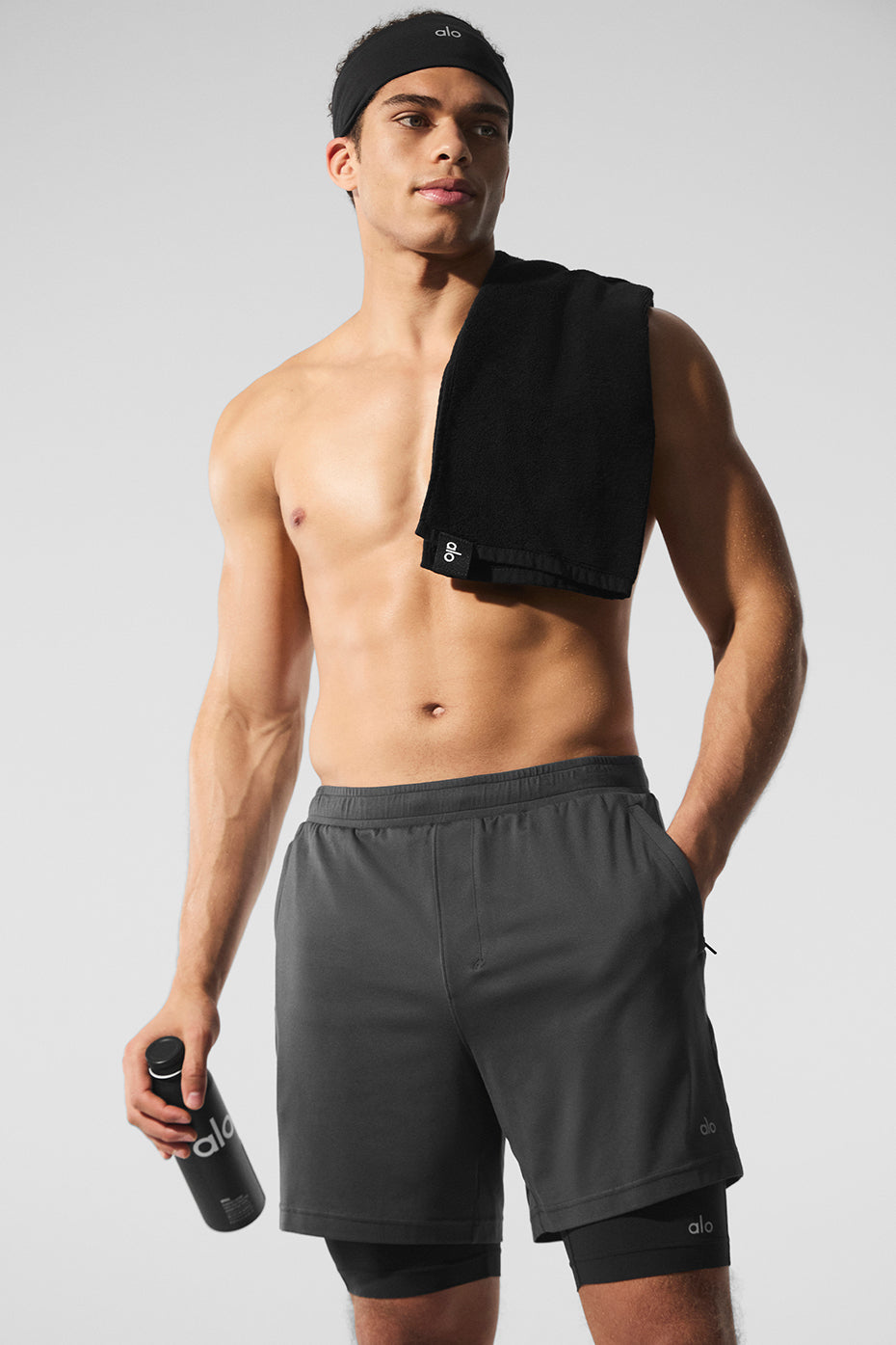 Conquer React 2-In-1 Performance Short - Anthracite/Black (M6153R)