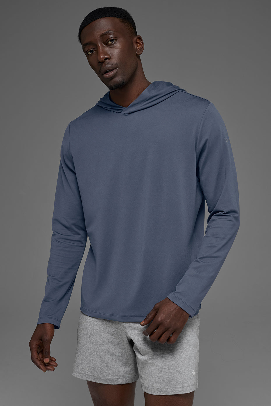 Conquer Reform Long Sleeve With Hood - Bluestone (M3199R)
