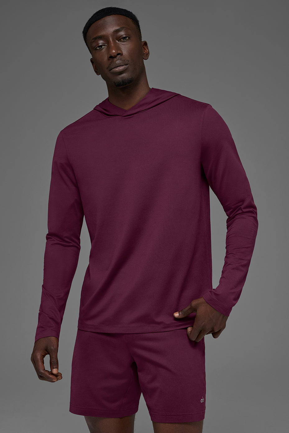 Conquer Reform Long Sleeve With Hood - Burgundy (M3199R)