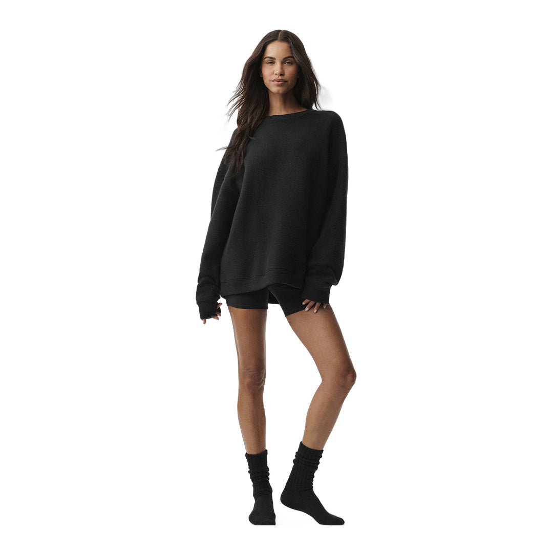 alo Triumph Restore Crew Neck Sweatshirt - Black by Alo Yoga