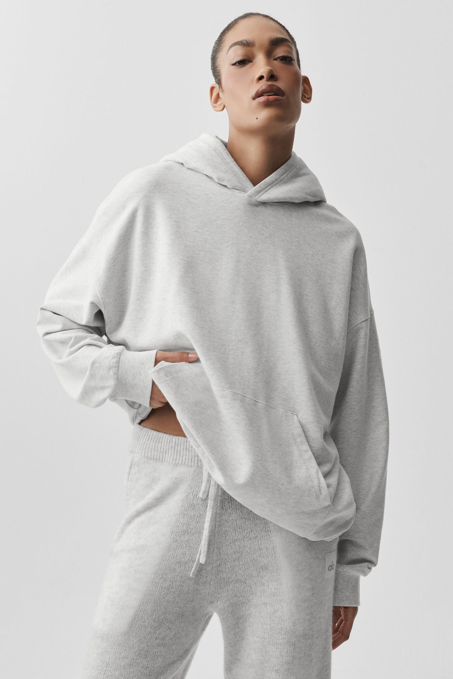 Double Take Hoodie - White Heather (WOMENSM3245R)