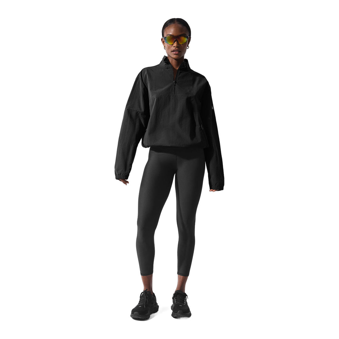 alo Light Weight Takeaway Track Pullover - Black by Alo Yoga