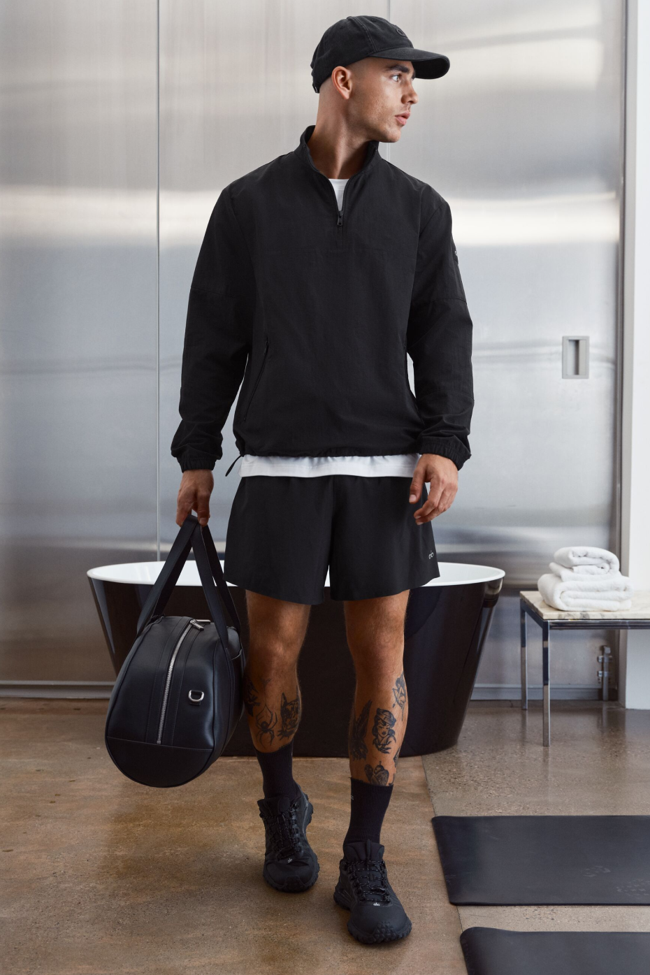 Light Weight Takeaway Track Pullover - Black (M3259R)