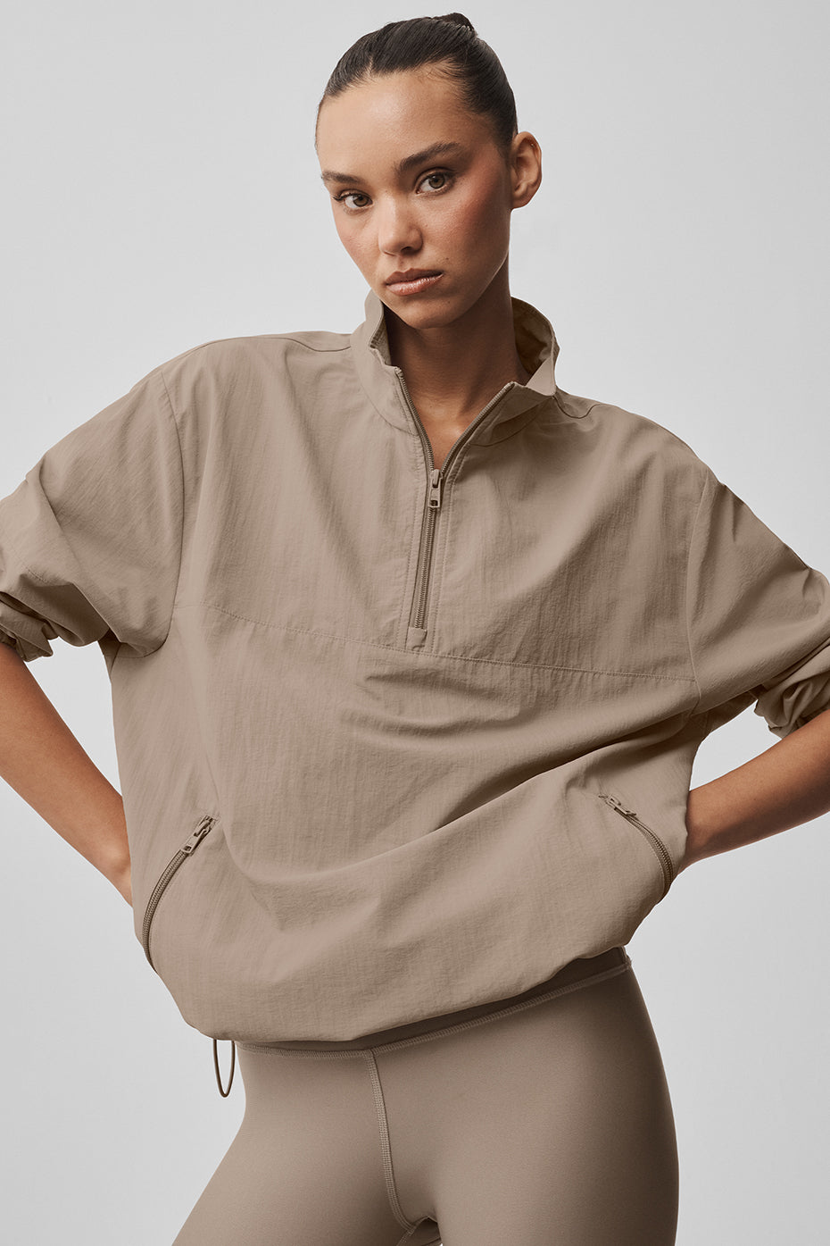 Light Weight Takeaway Track Pullover - Gravel (WOMENSM3259R)
