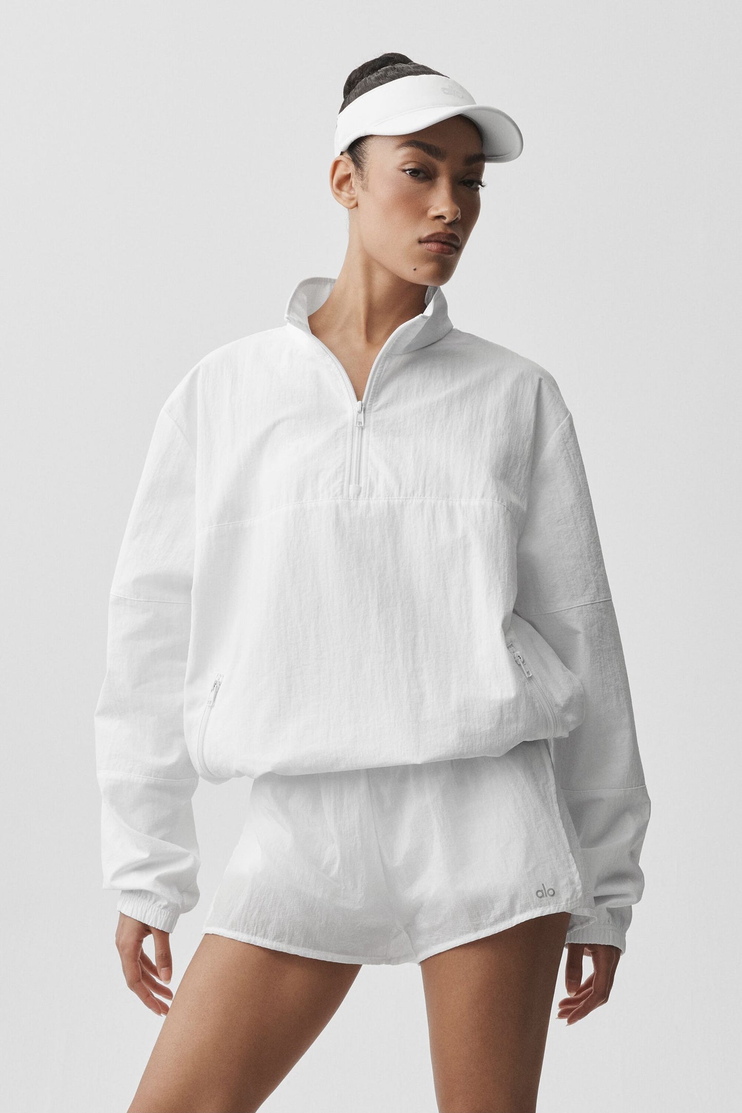 Light Weight Takeaway Track Pullover - White (WOMENSM3259R)