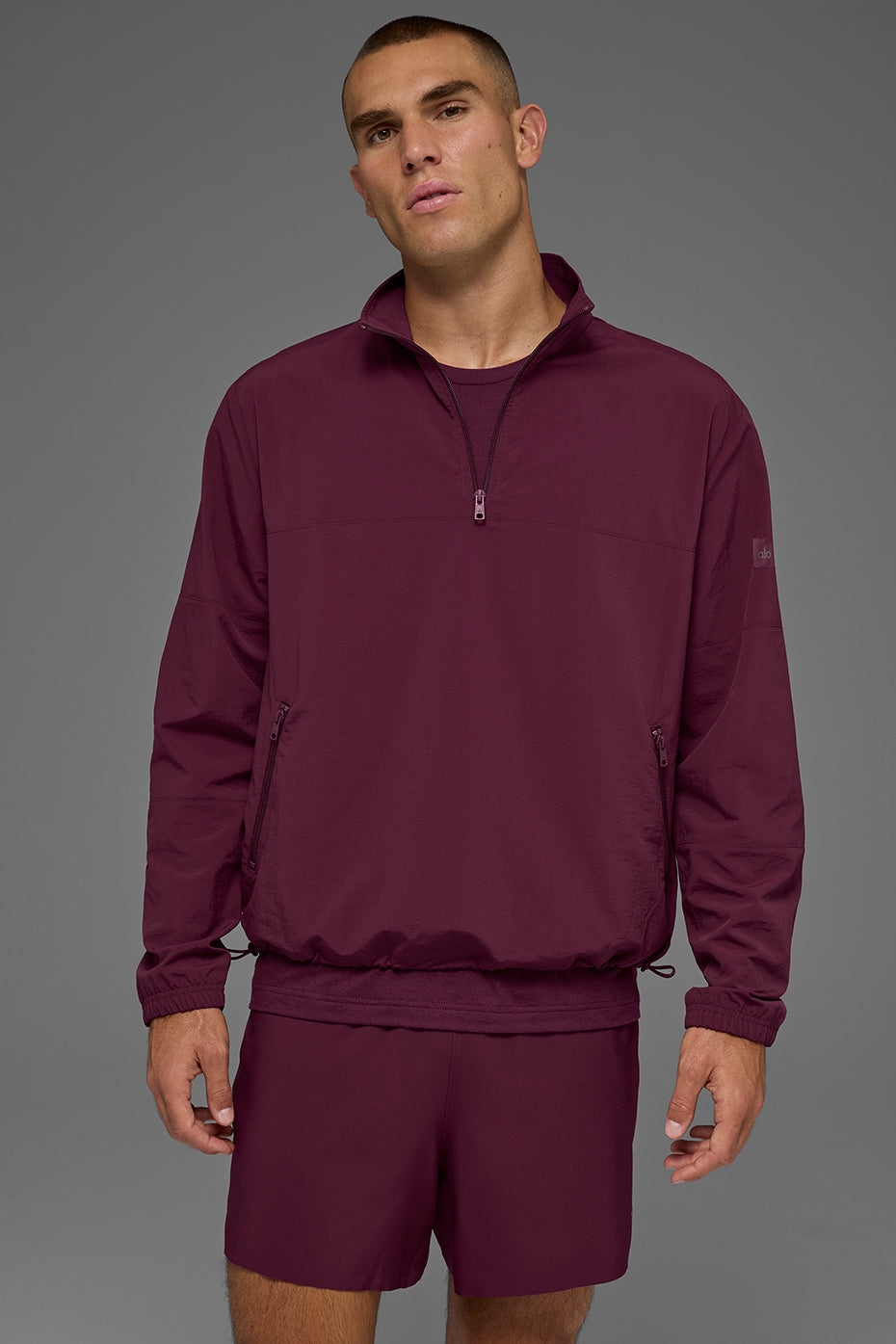 Light Weight Takeaway Track Pullover - Burgundy (M3259R)