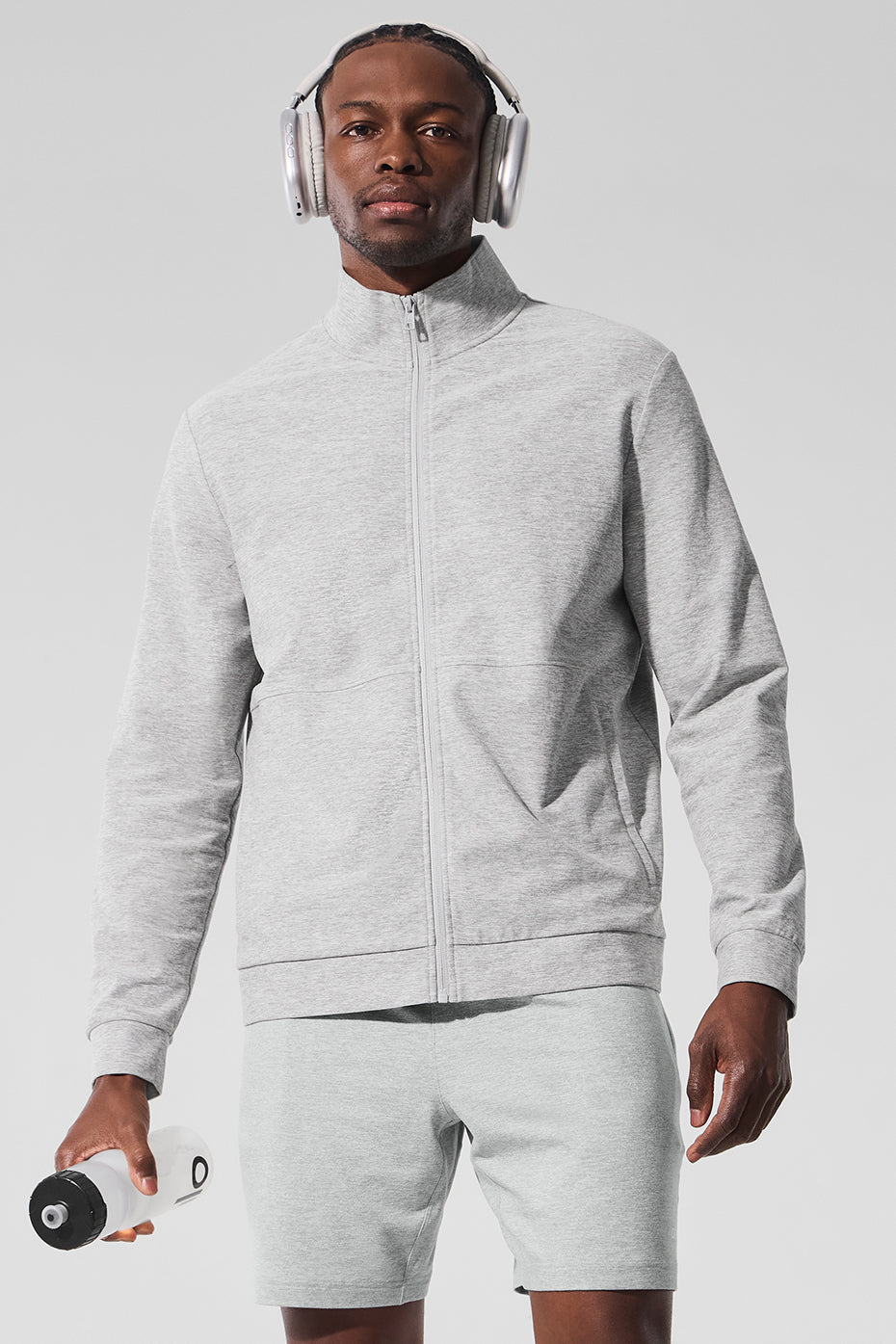 Conquer Max Mock Neck Full Zip - Athletic Heather Grey (M3262R)