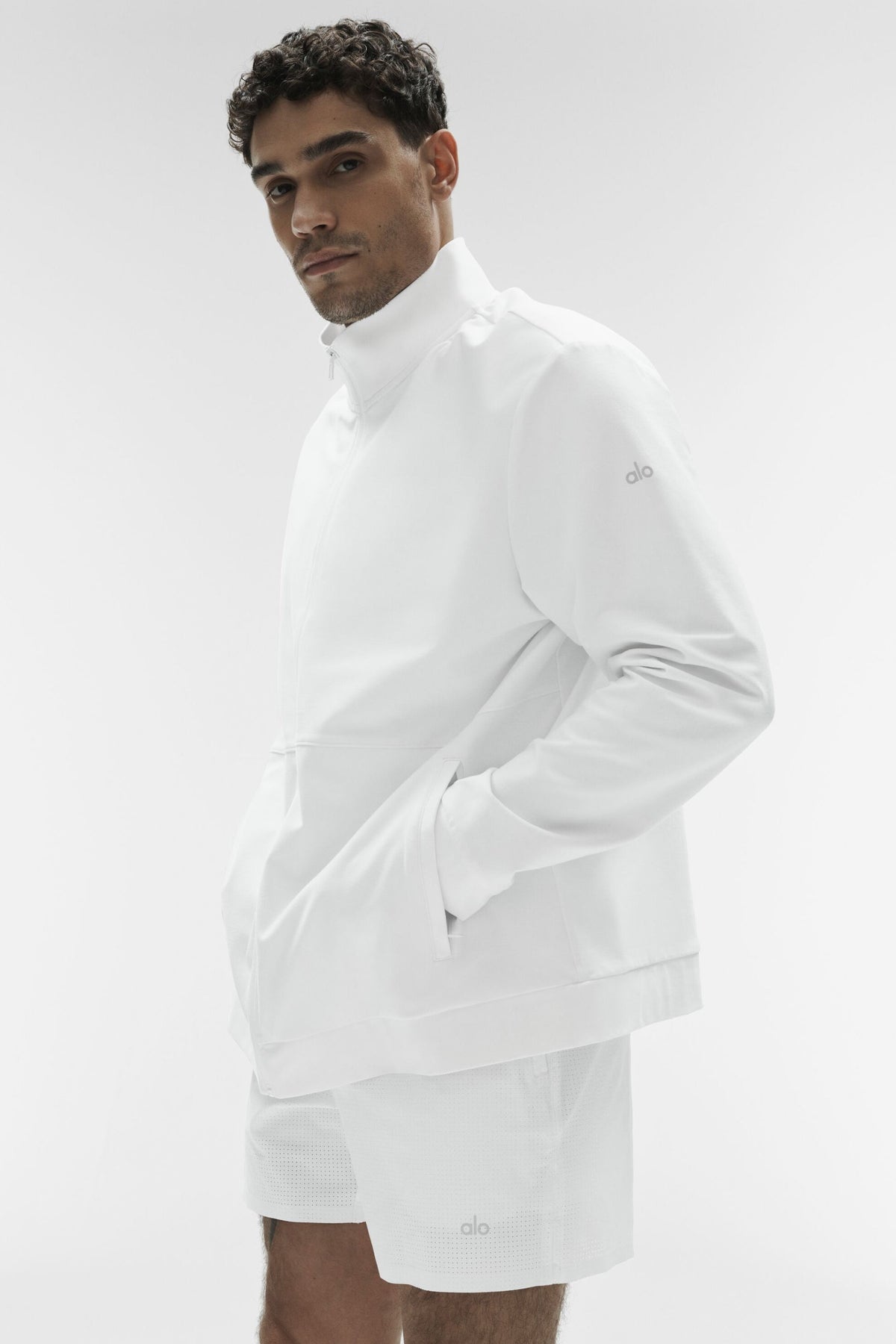 Conquer Max Mock Neck Full Zip - White (M3262R)